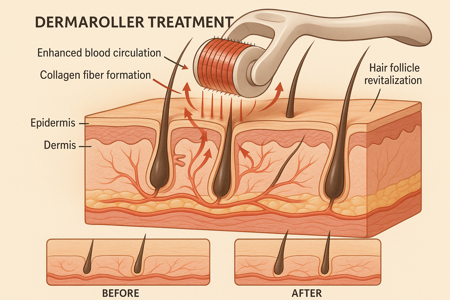 Combi Set - Haargroei Olie + Dermaroller